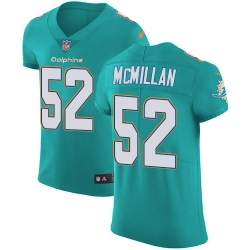Nike Dolphins #52 Raekwon McMillan Aqua Green Team Color Mens Stitched NFL Vapor Untouchable Elite Jersey