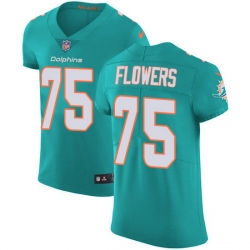 Nike Dolphins 75 Ereck Flowers Aqua Green Team Color Men Stitched NFL Vapor Untouchable Elite Jersey