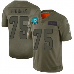 Nike Dolphins 75 Ereck Flowers Camo Men Stitched NFL Limited 2019 Salute To Service Jersey