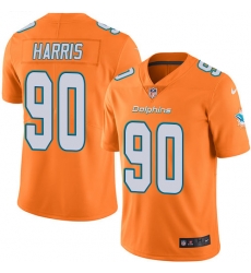Nike Dolphins #90 Charles Harris Orange Mens Stitched NFL Limited Rush Jersey