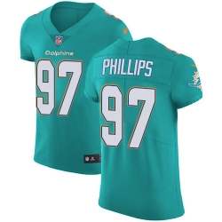 Nike Dolphins #97 Jordan Phillips Aqua Green Team Color Mens Stitched NFL Vapor Untouchable Elite Jersey