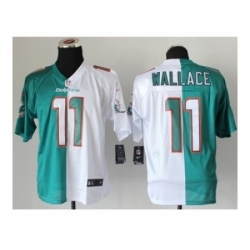 Nike Miami Dolphins 11 Mike Wallace white green Elite split NFL Jersey