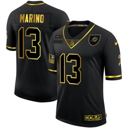 Nike Miami Dolphins 13 Dan Marino Black Gold 2020 Salute To Service Limited Jersey