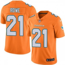 Nike Miami Dolphins 21 Eric Rowe Orange Men Stitched NFL Limited Rush Jersey