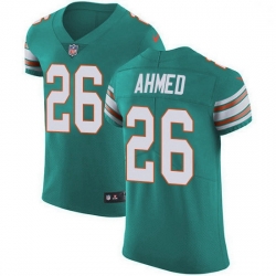 Nike Miami Dolphins 26 Salvon Ahmed Aqua Green Alternate Men Stitched NFL New Elite Jersey
