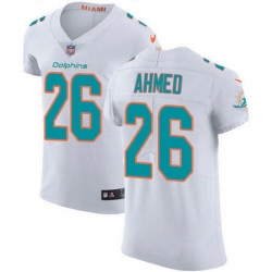 Nike Miami Dolphins 26 Salvon Ahmed White Men Stitched NFL New Elite Jersey