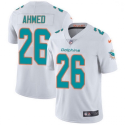 Nike Miami Dolphins 26 Salvon Ahmed White Men Stitched NFL Vapor Untouchable Limited Jersey
