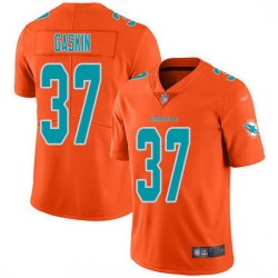 Nike Miami Dolphins 37 Myles Gaskin Orange Men Stitched NFL Limited Inverted Legend Jersey