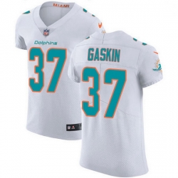 Nike Miami Dolphins 37 Myles Gaskin White Men Stitched NFL New Elite Jersey