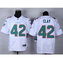 Nike Miami Dolphins 42 Charles Clay white Elite NFL Jersey