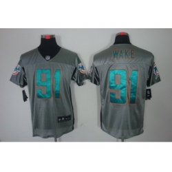Nike Miami Dolphins 91 Cameron Wake Grey Elite Shadow NFL Jersey