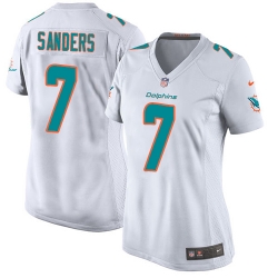 7 Game Jason Sanders White Nike NFL Road Womens Jersey Miami Dolphins