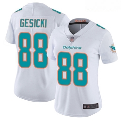 Dolphins #88 Mike Gesicki White Women Stitched Football Vapor Untouchable Limited Jersey