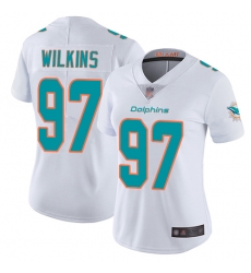 Dolphins 97 Christian Wilkins White Women Stitched Football Vapor Untouchable Limited Jersey