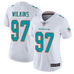 Dolphins 97 Christian Wilkins White Women Stitched Football Vapor Untouchable Limited Jersey