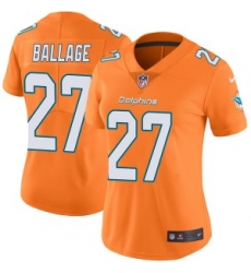 Kalen Ballage Miami Dolphins Women Limited Color Rush Nike Jersey Orange