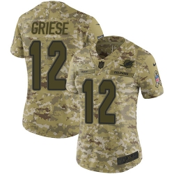 Nike Dolphins #12 Bob Griese Camo Women Stitched NFL Limited 2018 Salute to Service Jersey