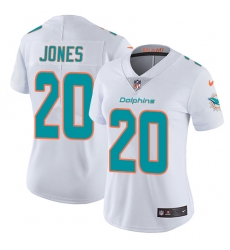 Nike Dolphins #20 Reshad Jones White Womens Stitched NFL Vapor Untouchable Limited Jersey