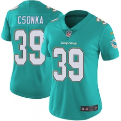 Nike Dolphins #39 Larry Csonka Aqua Green Team Color Womens Stitched NFL Vapor Untouchable Limited Jersey