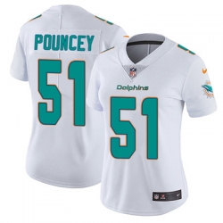 Nike Dolphins #51 Mike Pouncey White Womens Stitched NFL Vapor Untouchable Limited Jersey