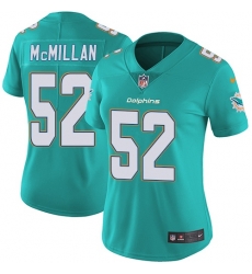 Nike Dolphins #52 Raekwon McMillan Aqua Green Team Color Womens Stitched NFL Vapor Untouchable Limited Jersey
