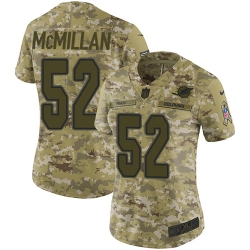 Nike Dolphins #52 Raekwon McMillan Camo Women Stitched NFL Limited 2018 Salute to Service Jersey