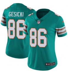 Nike Dolphins #86 Mike Gesicki Aqua Green Alternate Womens Stitched NFL Vapor Untouchable Limited Jersey