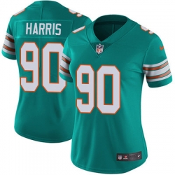 Nike Dolphins #90 Charles Harris Aqua Green Alternate Womens Stitched NFL Vapor Untouchable Limited Jersey