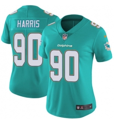 Nike Dolphins #90 Charles Harris Aqua Green Team Color Womens Stitched NFL Vapor Untouchable Limited Jersey
