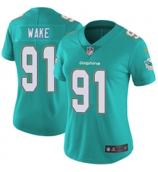 Nike Dolphins #91 Cameron Wake Aqua Green Team Color Womens Stitched NFL Vapor Untouchable Limited Jersey
