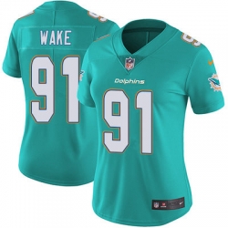 Nike Dolphins #91 Cameron Wake Aqua Green Team Color Womens Stitched NFL Vapor Untouchable Limited Jersey