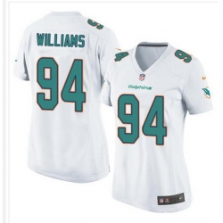 Nike Dolphins #94 Mario Williams White Womens Stitched NFL Elite Jersey
