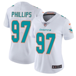 Nike Dolphins #97 Jordan Phillips White Womens Stitched NFL Vapor Untouchable Limited Jersey