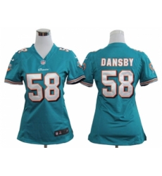 Nike Women Miami Dolphins #58 Karlos Dansby Green jersey