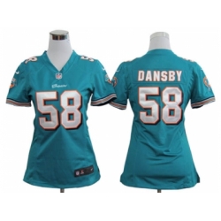 Nike Women Miami Dolphins #58 Karlos Dansby Green jersey