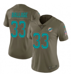 Women Kalen Ballage Miami Dolphins Limited Salute to Service Nike Jersey Green