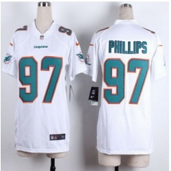 Women New Dolphins #97 Jordan Phillips White Stitched NFL New Elite Jersey