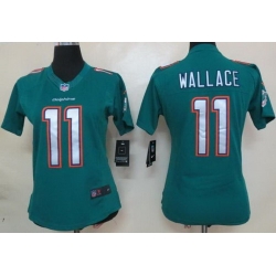 Women Nike Miami Dolphins 11 Mike Wallace Green Limited NFL Jerseys 2013 New Style