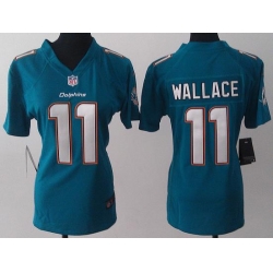 Women Nike Miami Dolphins 11 Mike Wallace Green NFL Jerseys 2013 New Style
