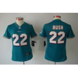 Women Nike Miami Dolphins 22# Reggie Bush Green Color[Women Limited Jerseys]