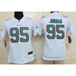 Women Nike Miami Dolphins 95 Dion Jordan White LIMITED NFL Jerseys 2013 New Style
