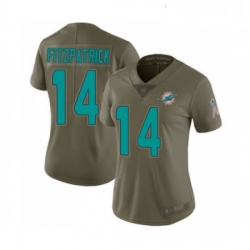 Womens Miami Dolphins 14 Ryan Fitzpatrick Limited Olive 2017 Salute to Service Football Jersey