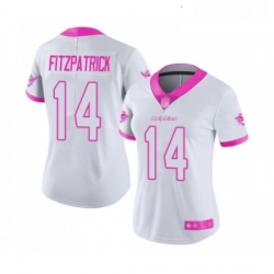 Womens Miami Dolphins 14 Ryan Fitzpatrick Limited White Pink Rush Fashion Football Jersey