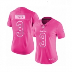 Womens Miami Dolphins 3 Josh Rosen Limited Pink Rush Fashion Football Jersey