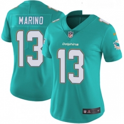 Womens Nike Miami Dolphins 13 Dan Marino Aqua Green Team Color Vapor Untouchable Limited Player NFL Jersey