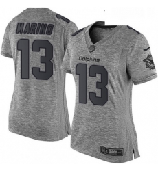 Womens Nike Miami Dolphins 13 Dan Marino Limited Gray Gridiron NFL Jersey