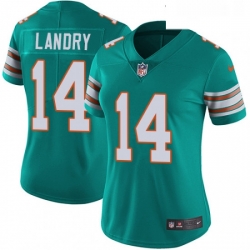 Womens Nike Miami Dolphins 14 Jarvis Landry Aqua Green Alternate Vapor Untouchable Limited Player NFL Jersey