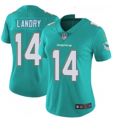 Womens Nike Miami Dolphins 14 Jarvis Landry Aqua Green Team Color Vapor Untouchable Limited Player NFL Jersey
