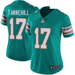 Womens Nike Miami Dolphins 17 Ryan Tannehill Aqua Green Alternate Vapor Untouchable Limited Player NFL Jersey