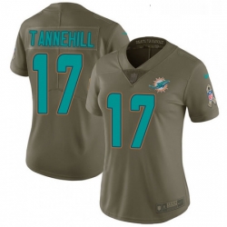 Womens Nike Miami Dolphins 17 Ryan Tannehill Limited Olive 2017 Salute to Service NFL Jersey